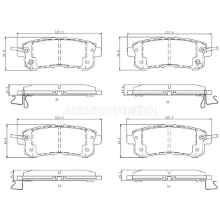 Колодки тормозные зад NISSAN PATROL Y62/ INFINITI QX56 07-13/ QX80 13- SAT