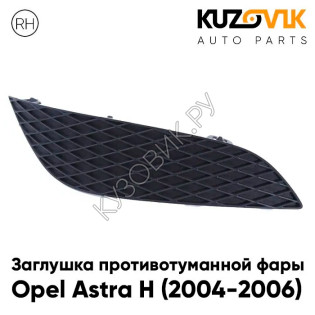 Заглушка противотуманной фары правая Opel Astra H (2007-2009) рестайлинг KUZOVIK