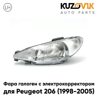 Фара левая под корректор Peugeot 206 (1998-2010) KUZOVIK